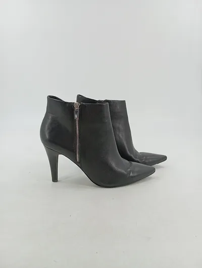 Belmondo Damen Stiefeletten Gr. 40 Schwarz Elegant Leder Stilettoabsatz