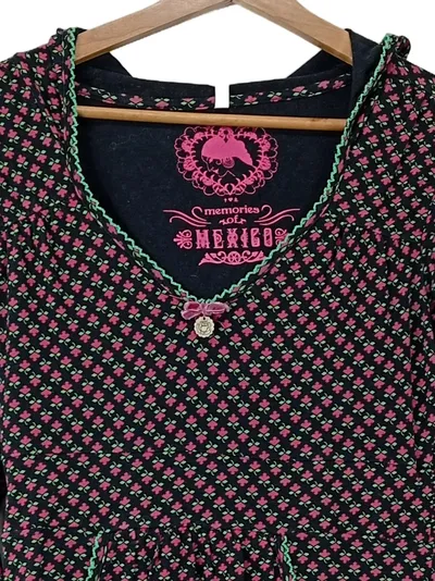 Blutsgeschwister Damen Freizeitkleid S Vintage Mehrfarbig Blumenmuster