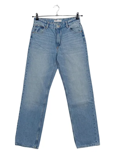 Bershka Damen Jeans Regular Fit Hellblau Gr. 36/W28 Baumwolle
