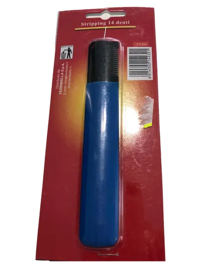 Ferribiella Trimmer Kamm 14 Zähne Hunde Katzen Fellpflege Blau
