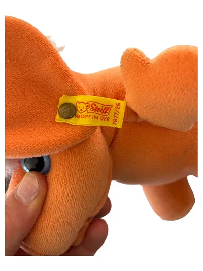 Steiff Plüschtier Schwein 7877/26 Orange Kuscheltier Baby 24cm