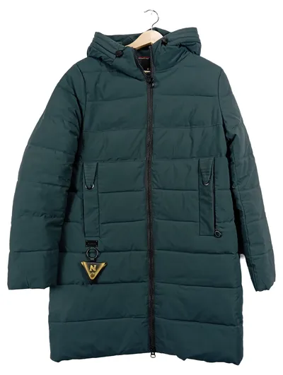 ENYI Damen Steppjacke Wintermantel Petrol Gr. 44/XXL Kapuze