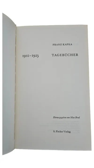 S. Fischer Verlag Franz Kafka Tagebücher 1910-1923 Klassisch Beige Buch