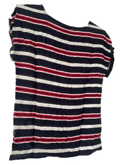 Alba Moda Damen T-Shirt Gr. 38 Blau Rot Weiß Gestreift Maritim Viskose