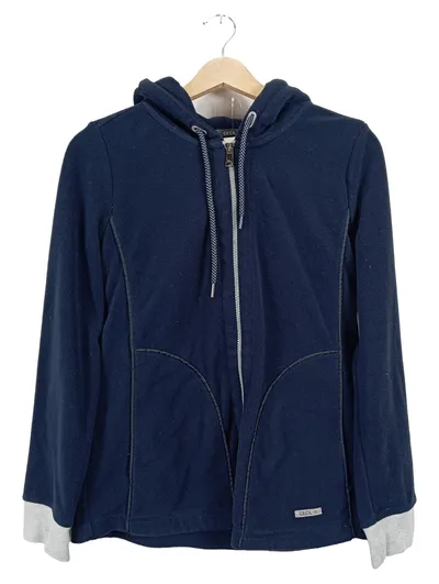 CECIL Damen Fleecejacke mit Kapuze Blau Gr. S 36 Reißverschluss