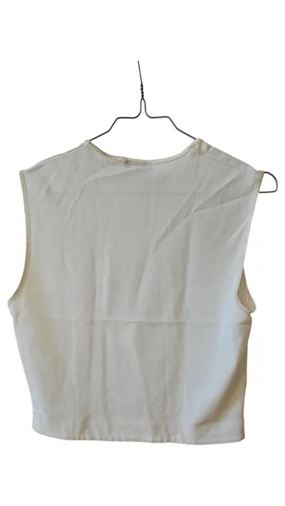 CARTOON Damen Top Gr. 38/M Casual Weiß Rippstrick