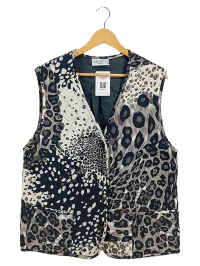 San Remo Damen Steppweste Animal Print Ärmellos Freizeit Gr. 44 XXL