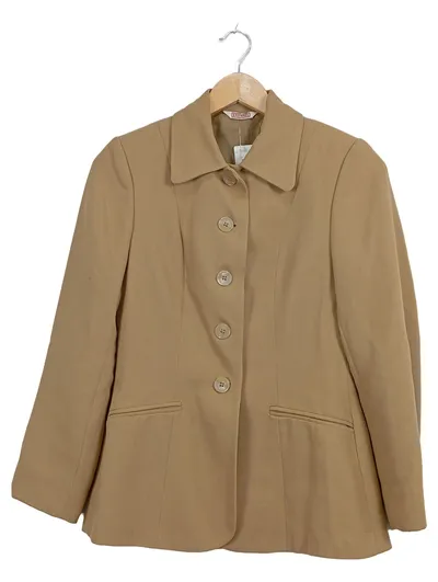 Stefanel Blazer Damen Klassisch Beige Business Gr. 36 Acetat Viskose