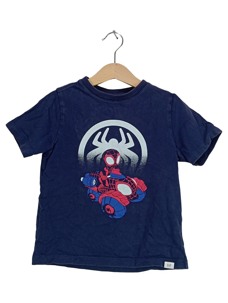 Baby Gap Kinder T-Shirt Spider-Man Blau Gr. 110 Kurzarm Baumwolle 1