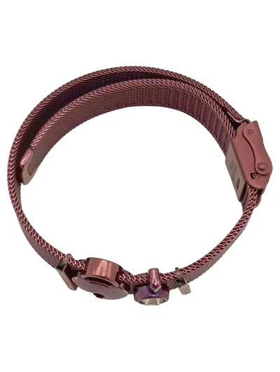 Faye Damen Uhrenarmband Rosa Edelstahl Milanaise Armband
