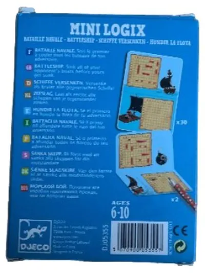 Djeco Mini Logix Schiffe Versenken Mitbringspiel Reise Spiel Kinder