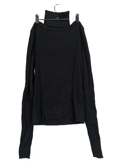 ZARA Damen Rollkragenpullover Rippstrick Schwarz Gr. 38/M Basic