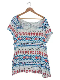 bpc Damen Bluse Shirt Mehrfarbig Gr. 52/54 Viskose Farbenfroh Grafisch 1