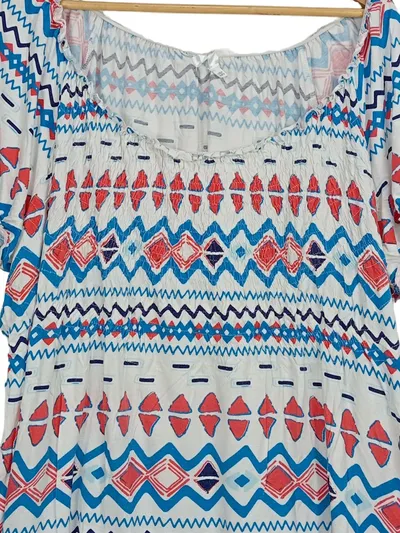 bpc Damen Bluse Shirt Mehrfarbig Gr. 52/54 Viskose Farbenfroh Grafisch