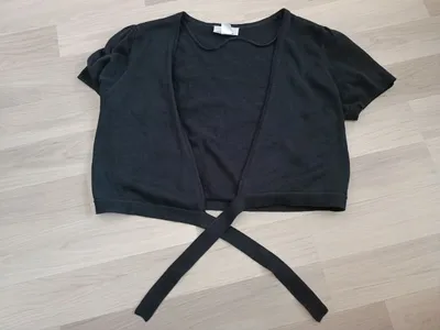 BPC Damen Strickjacke Bolero Gr. 52 Schwarz Feminin Kurzarm