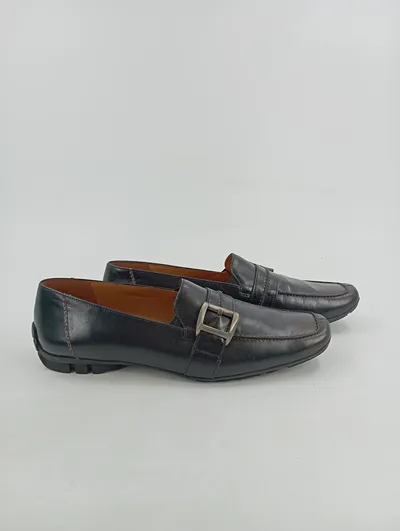 Paul Green Damen Loafer Slipper Leder Schnalle Schwarz Gr. 43