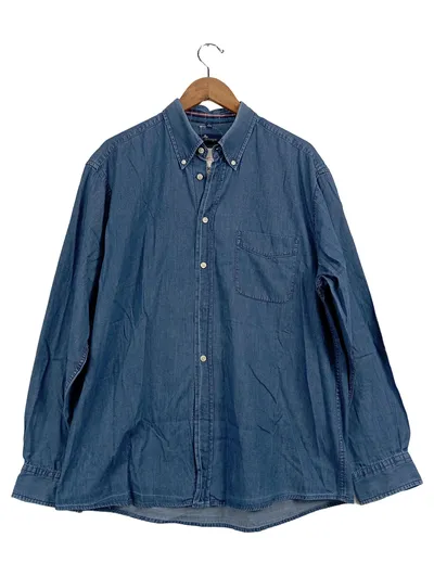 Camargue Herren Jeanshemd Freizeithemd Blau Gr. L 41/42 Baumwolle