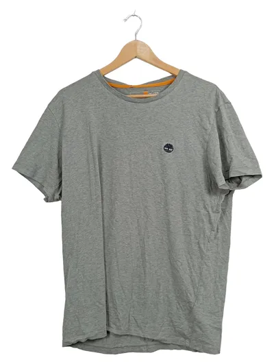 Timberland Herren T-Shirt Grau Meliert Slim Fit Gr. XL Logo Basic