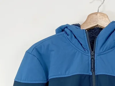 FIT-Z Softshelljacke Kinder Gr. 176 Blau Outdoor Kapuzenjacke Übergangsjacke