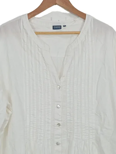 BOYARD Damen Bluse Gr. 52/6XL Weiß Klassisch Baumwolle