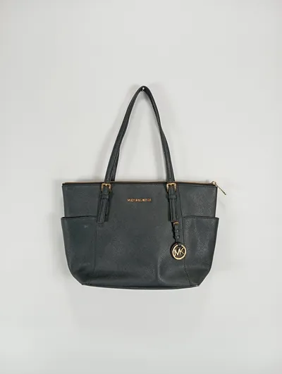 Michael Kors Henkeltasche Damen Schwarz Leder Elegant Business Tote 38cm