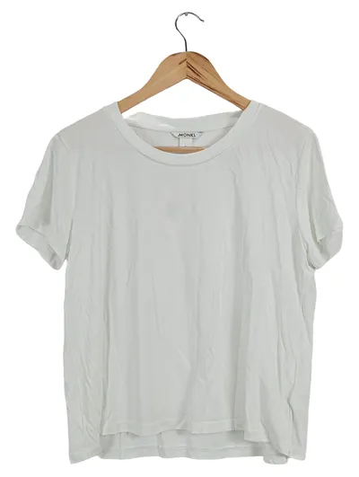 Monki Damen T-Shirt Basic Weiß Gr. S