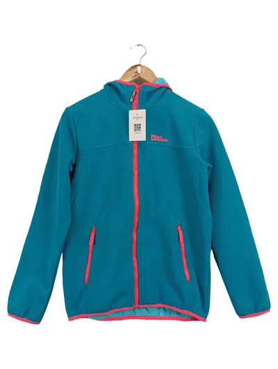 Jack Wolfskin Damen Outdoorjacke Softshell Petrol Gr. 40/L mit Kapuze