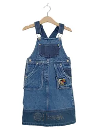 AJK Mädchen Jeans Latzkleid Tiermotiv Blau Gr. 92 Casual Baumwolle 1