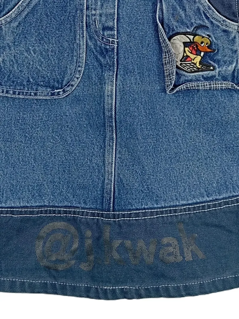 AJK Mädchen Jeans Latzkleid Tiermotiv Blau Gr. 92 Casual Baumwolle 2
