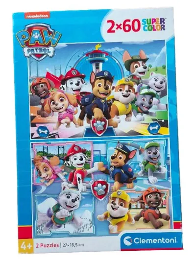 Clementoni Paw Patrol Puzzle 2x60 Teile Super Color Kinder ab 4 Jahre