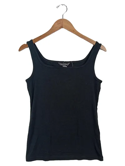 Banana Republic Damen Basic Rippstrick Top Schwarz Gr. M