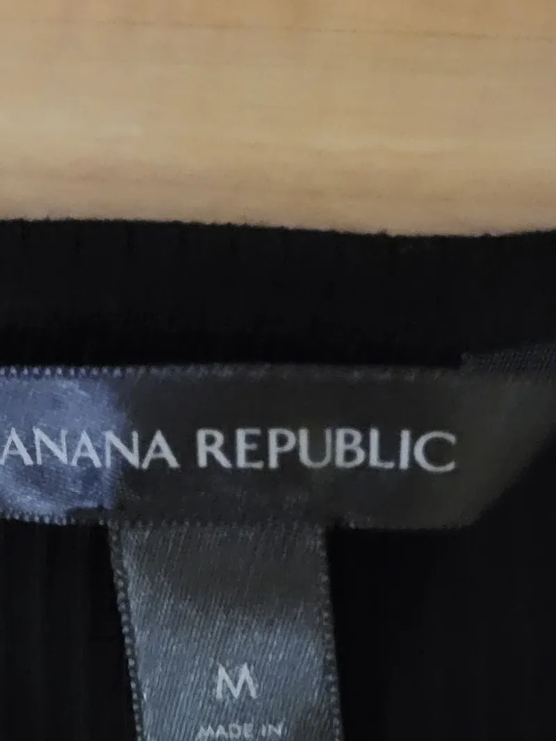 Banana Republic Damen Basic Rippstrick Top Schwarz Gr. M 4