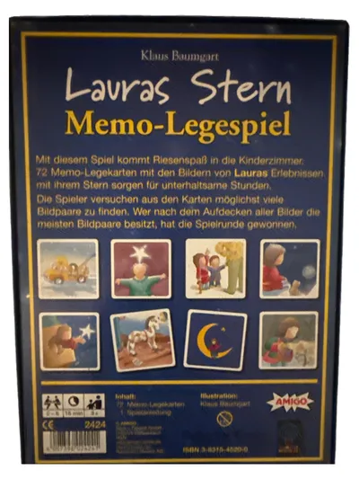 Amigo Lauras Stern Memo Legespiel Gedächtnisspiel Kinder ab 4 J. Klaus Baumgart