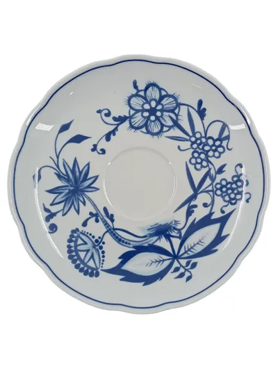 Triptis Porzellan Untertasse Zwiebelmuster Blau Weiß 14 cm