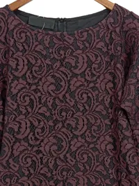 Barbara Schwarzer Damen festliches Kleid Gr. 40 Elegant Spitze Leder-Look 2