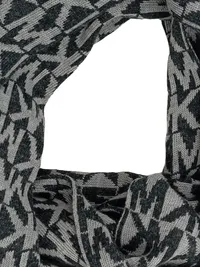 Michael Kors Damen Schal Grau Logo Monogramm Wolle 170cm 2