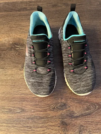Skechers Damen Sportschuhe Gr. 36 Mehrfarbig Grau Pink Türkis Freizeitschuhe