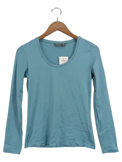 MEXX Damen Langarmshirt Gr. 36/S Türkis Basic Casual Shirt