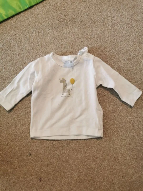Feetje Langarmshirt Baby Junge Gr. 56 Weiß mit Giraffen Motiv Casual 3