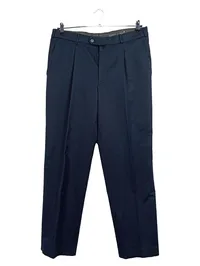 AUBI Herren Anzughose Blau Klassisch Bundfalte Gr. 25 Business Hose 1