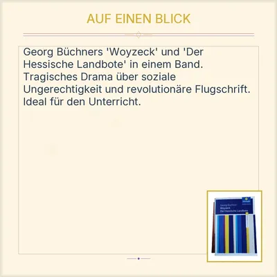 Georg Büchner Woyzeck Der Hessische Landbote Schroedel Lektüren