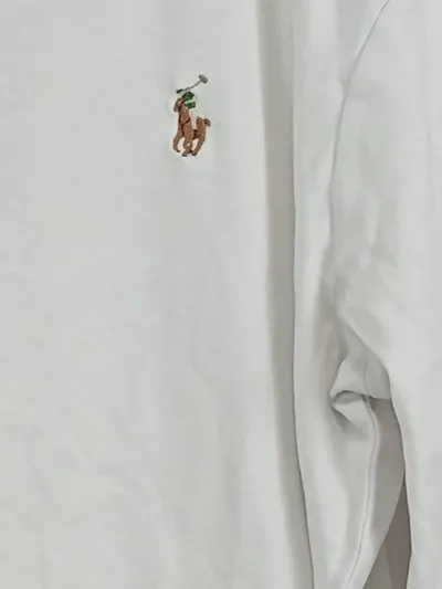 Ralph Lauren Herren Poloshirt Langarm Weiß Gr. M Baumwolle