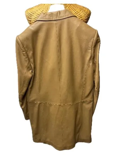 Raberg Damen Lederjacke Echtleder Mantel Beige Gr. 38 M Klassisch