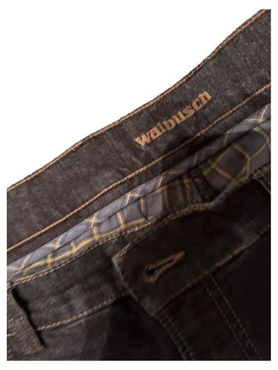 Walbusch Herren Jeans Regular Fit Blau Gr. 26 Baumwollmix Stretch