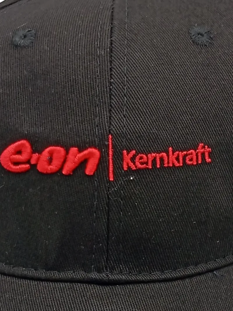 E.ON Kernkraft Basecap Kappe Schwarz Logo Bestickt Energie Mütze Fanartikel 2