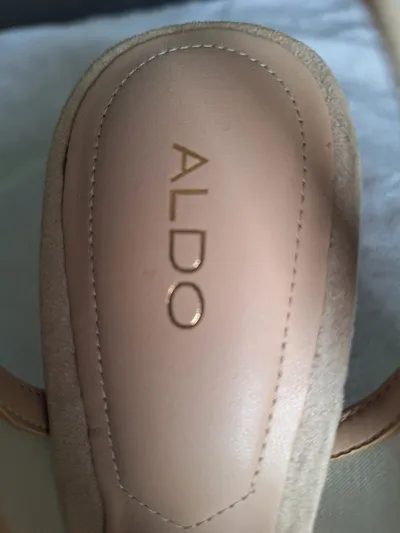 Aldo Damen Slingback Pumps Beige Gr. 38 Elegant High Heels Mesh