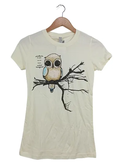 Ezekiel Damen T-Shirt Eule auf Ast Gr. 36/S Beige Casual