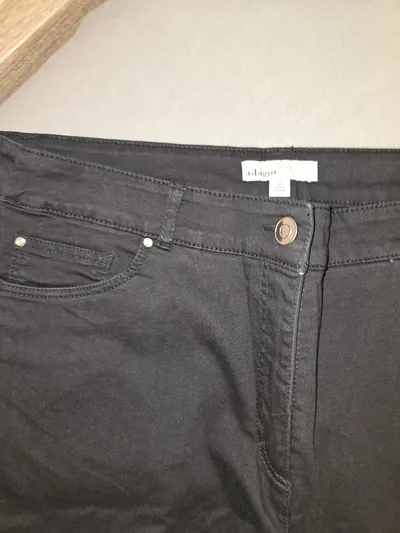 Adagio Damen Stoffhose Schwarz Gr. XL/42 Baumwolle Stretch