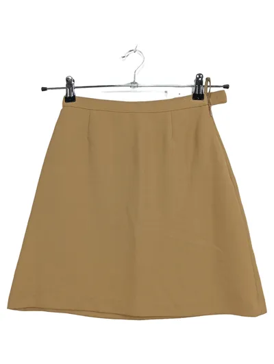 Stefanel A-Linienrock Damen Beige Gr. 38 M Klassisch Business Midirock