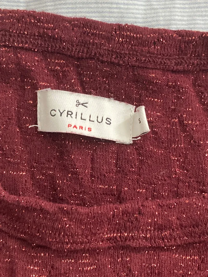 Cyrillus Damen Langarmshirt Rot Gr. 36/S Feminin mit Rüschenkragen 2
